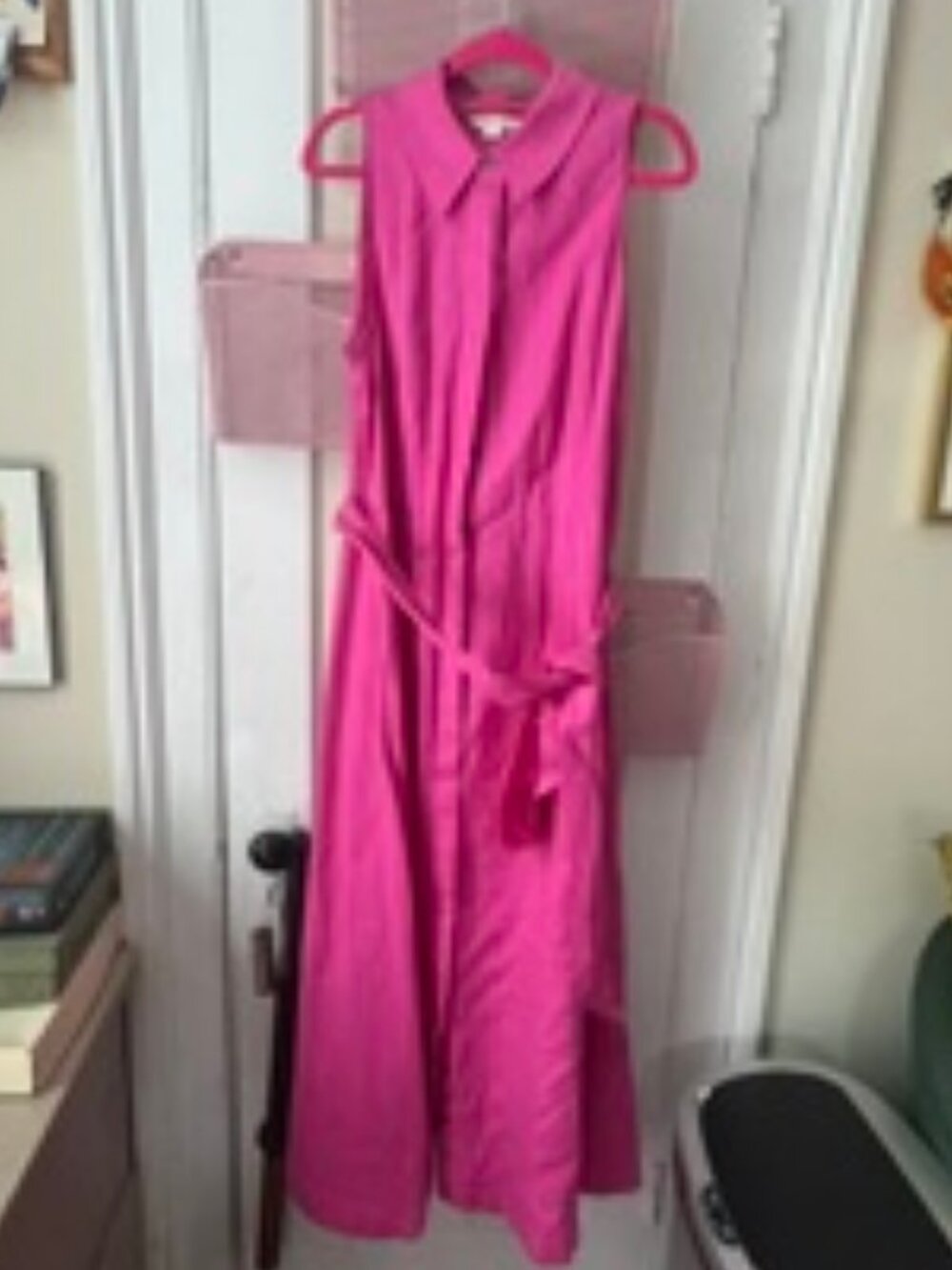 Boden Pink Linen Sleeveless Midi Dress – Size 12L